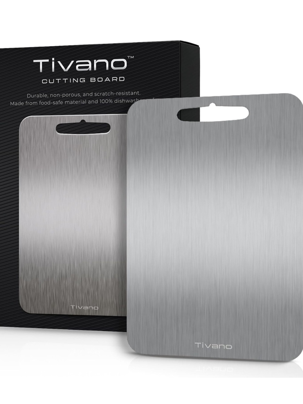 NIB Tivano TitaniumShield Cutting Board metal Non Toxic kitchen stainless steel